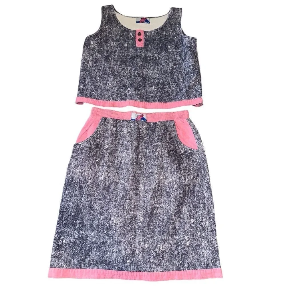 Y2K Off The Top Skirt & Top Woman’s Size M Surf Gear Outfit